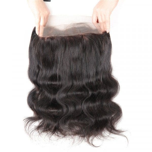 10-24 inch Black Bady Wave Transparent Lace Human Hair 360 Frontal Closure