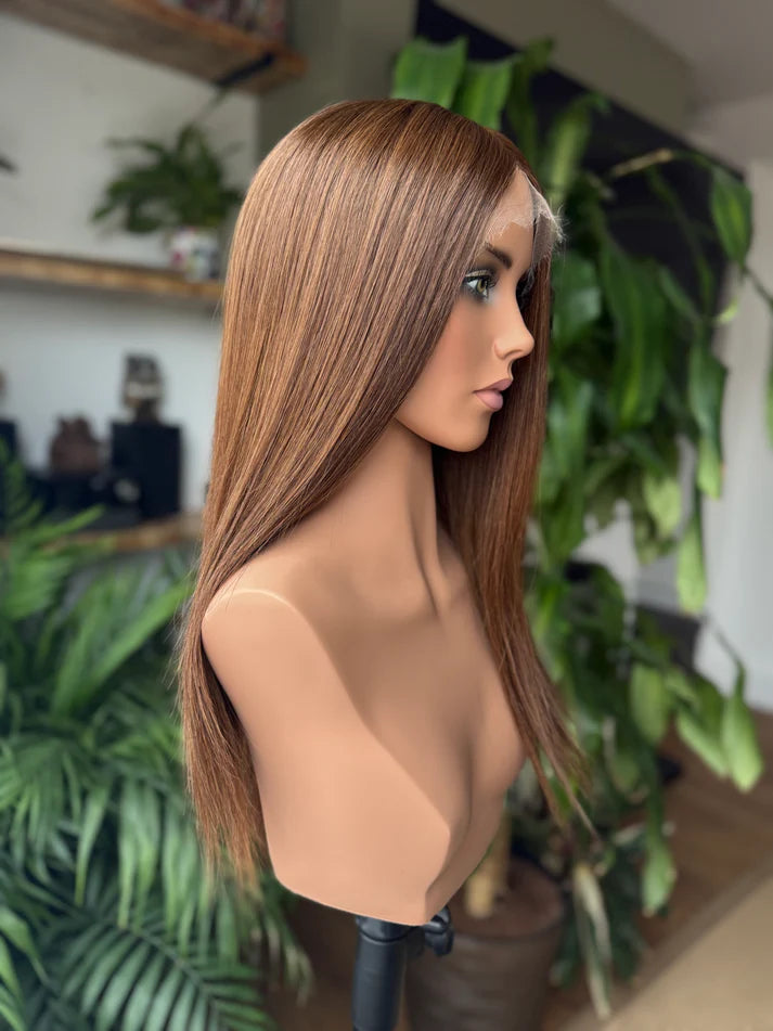 14-24inch Espresso Brown Virgin Human Hair Mono Top Full  display picture 2