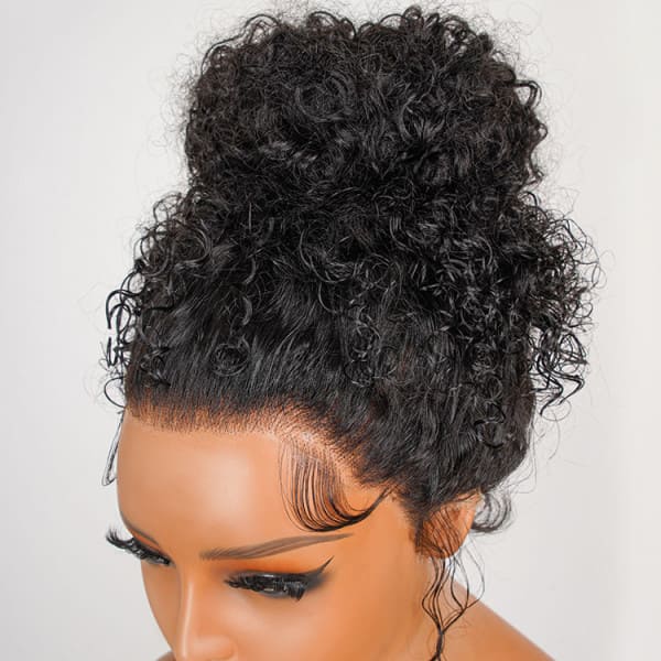 14-24inch Natural Color Curly 360 Transparent Frontal Wigs  display picture 1