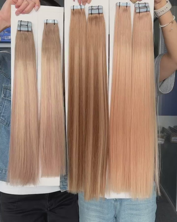 14-24inch Solid Color Silky Straight Tape-In Human Hair Extensions