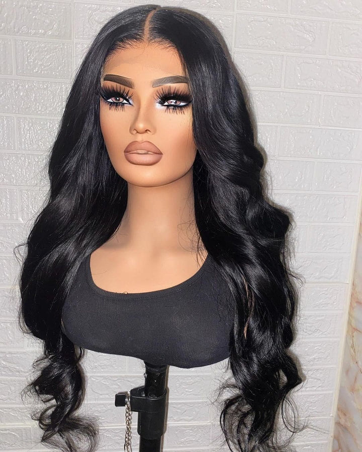 20-26inch Black Loose Baby Wave Pre-bleached Knots Glueless 13*6 HD Lace Front Human Hair Wigs - ULOFEY