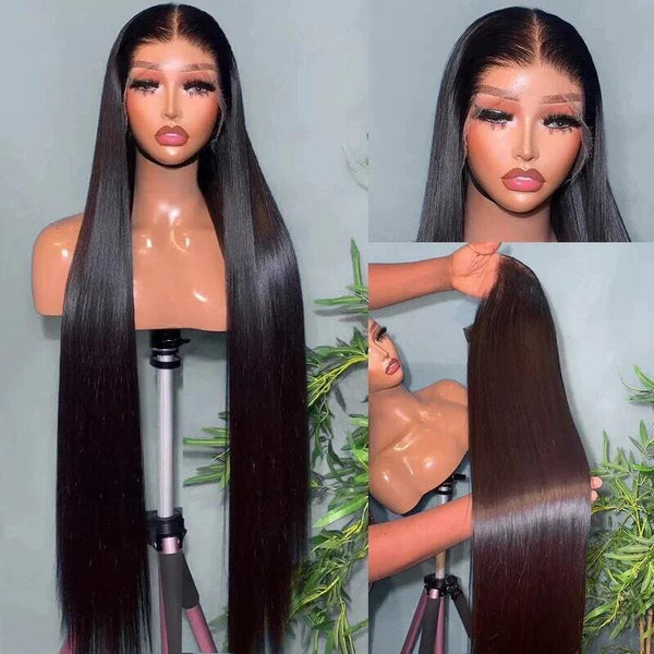 36inch Long Silky Straight Glueless Undetectable 13*6 HD Lace Wig 100% Human Hair