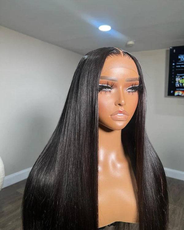 14-28inch Black Straight | Wave Glueless HD Lace Human Hair 7x5 Closure Wig