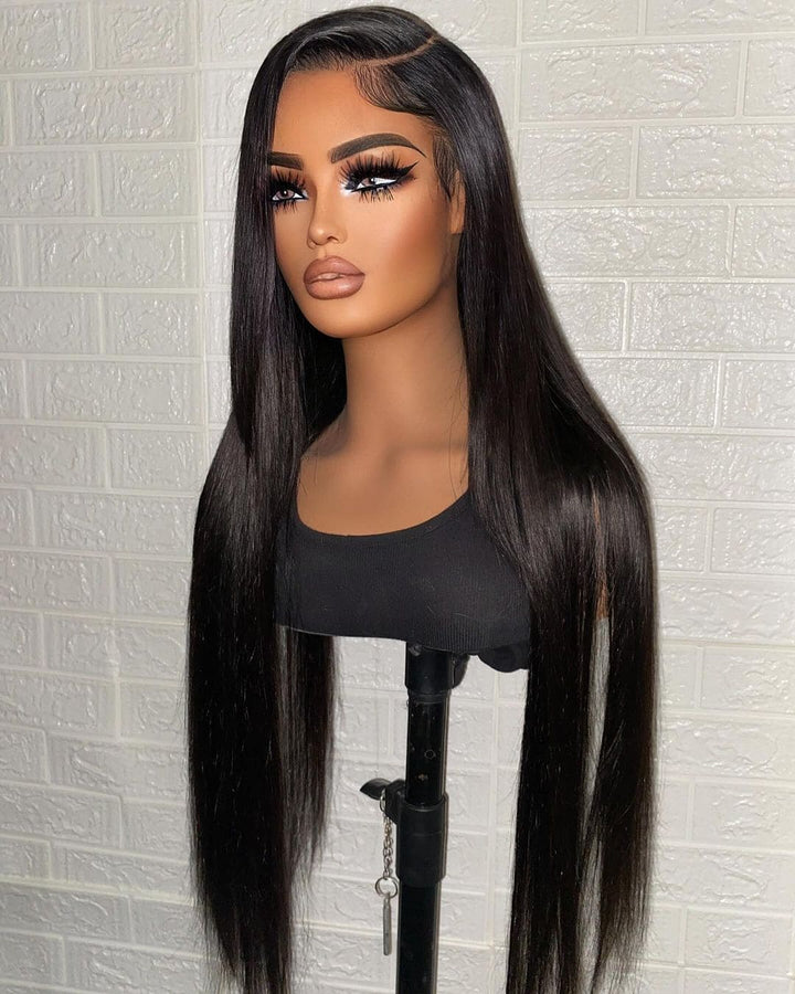 36inch Long Silky Straight Glueless Undetectable 13*6 HD Lace Human Hair Wig - ULOFEY