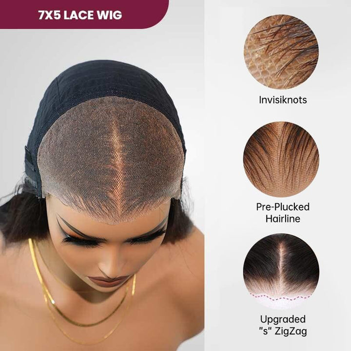 4C Edges | Kinky Baby Hairline Black Kinky Curly HD Lace 13*4 | 7*5 Closure Human Hair Wig - ULOFEY