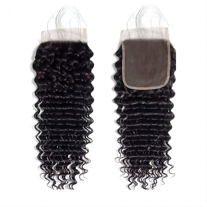 10-24inch Black Color Remy Human Hair 4x4 Swiss Lace Closure