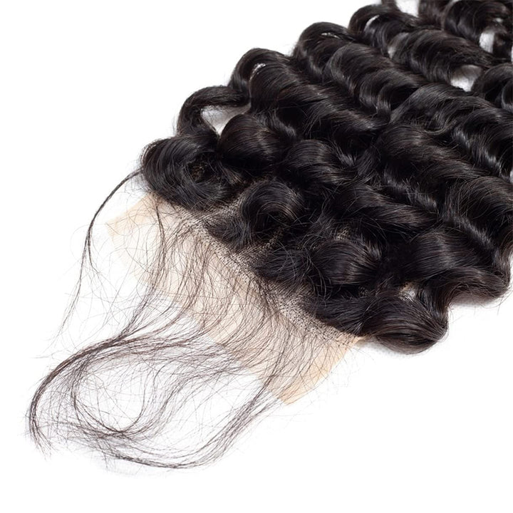 10-24inch Black Color Remy Human Hair 4x4 Swiss Lace Closure