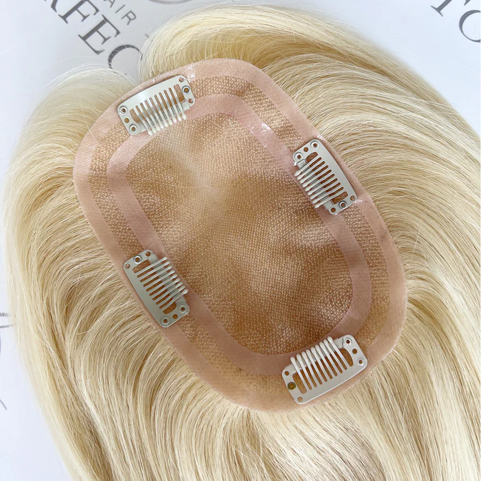 Full Mono 5"*3" Mini Clip In Virgin Human Hair Topper - ULOFEY