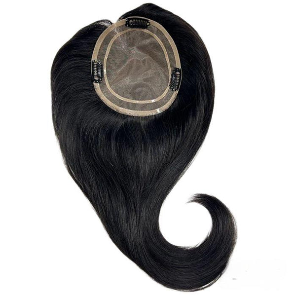 Black | Ombre Blonde Straight 5”*6” or 6”*6” Mono Clip In Virgin Human Hair Topper- ULOFEY