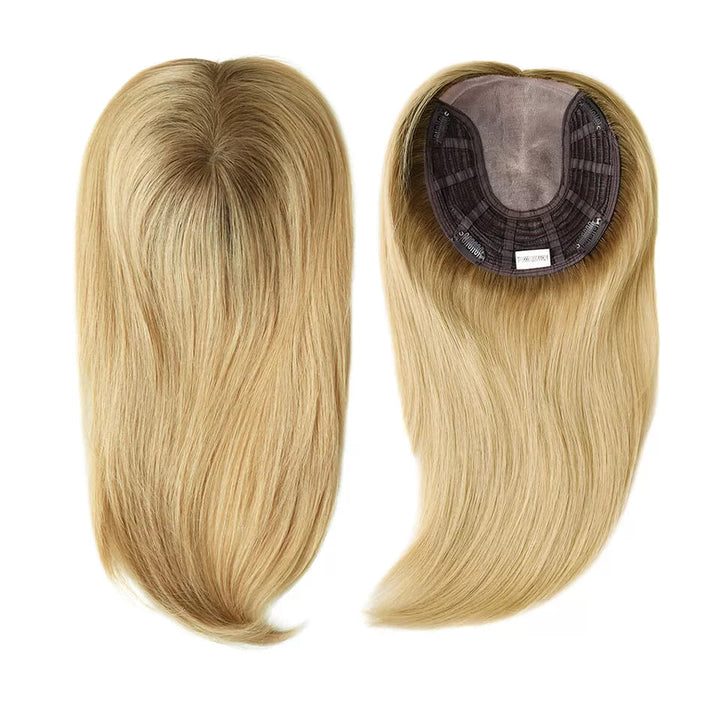 Blonde 6.5"x6" Women's Mono Virgin Human Hair Topper - ULOFEY