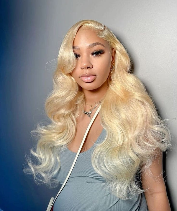 14-24inch 613 Blonde Put On And Go Glueless Loose Baby Wave 5x5 Closure Human Hair Wig - ULOFEY