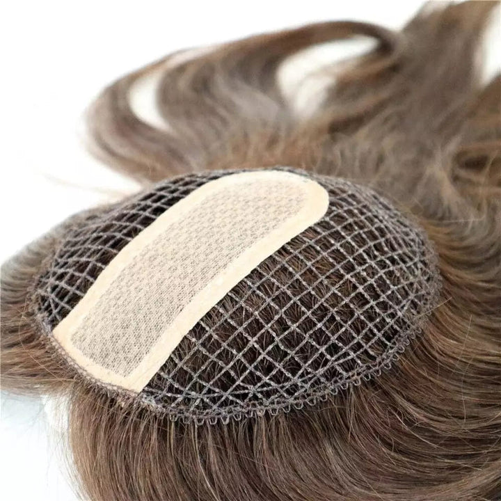 Natural Color Fish Net Silk Base Virgin Human Hair Topper - ULOFEY