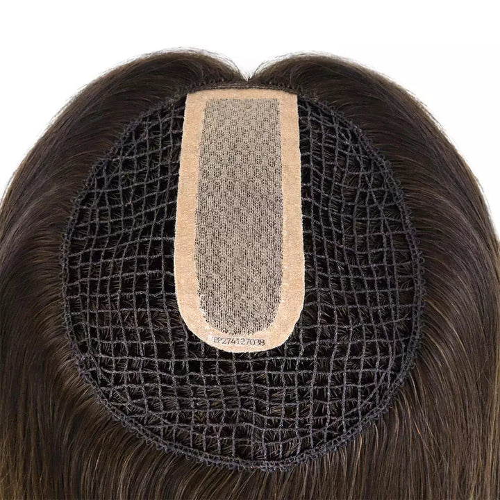 Natural Color Fish Net Silk Base Virgin Human Hair Topper - ULOFEY