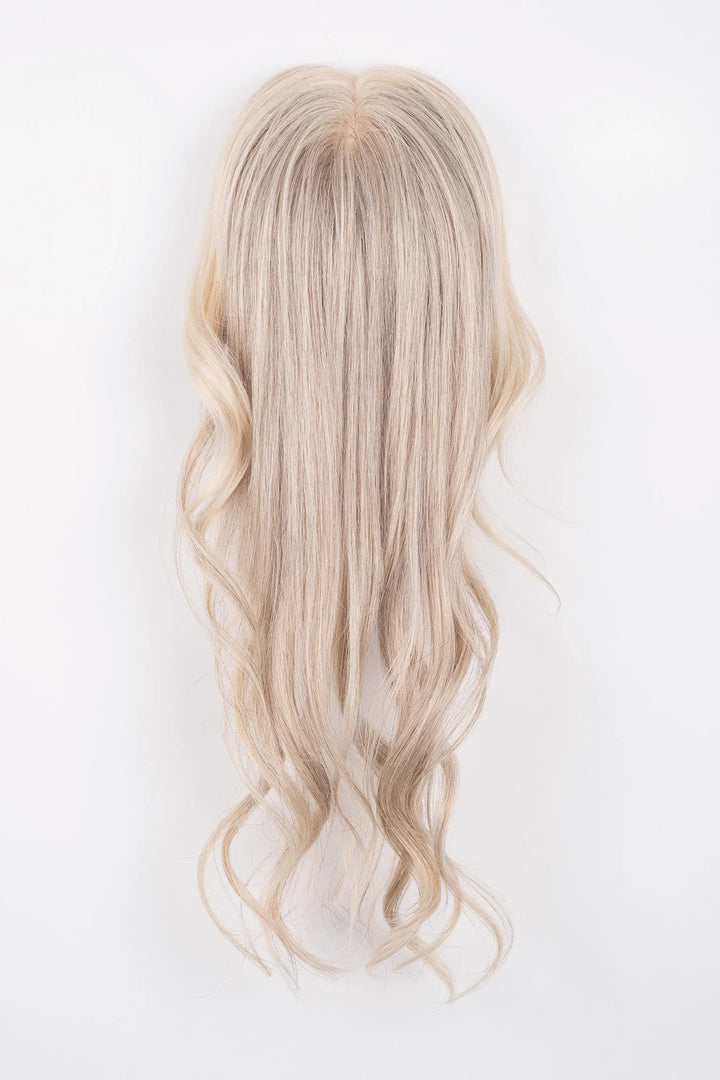 Ash Blonde Straight Breathable Mono With Clip Virgin Remy Human Hair Topper - ULOFEY