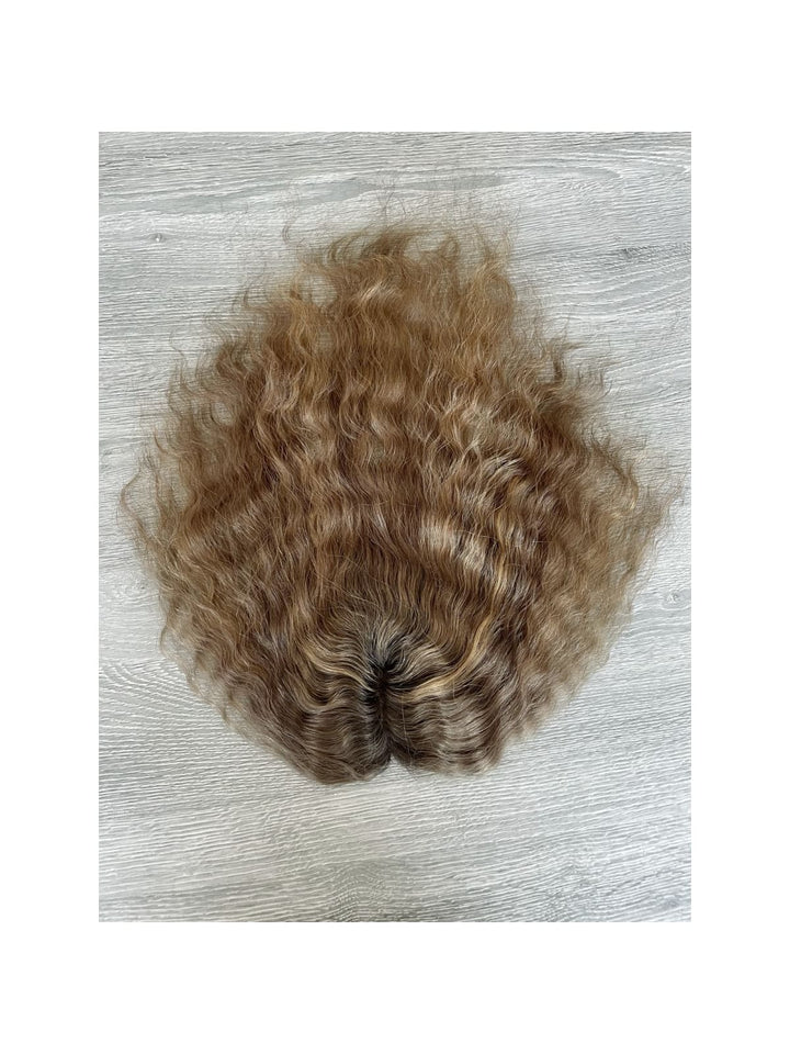 12-18inch Ashy Blonde Mono 3x5" Clip In Virgin Human Hair Topper - ULOFEY