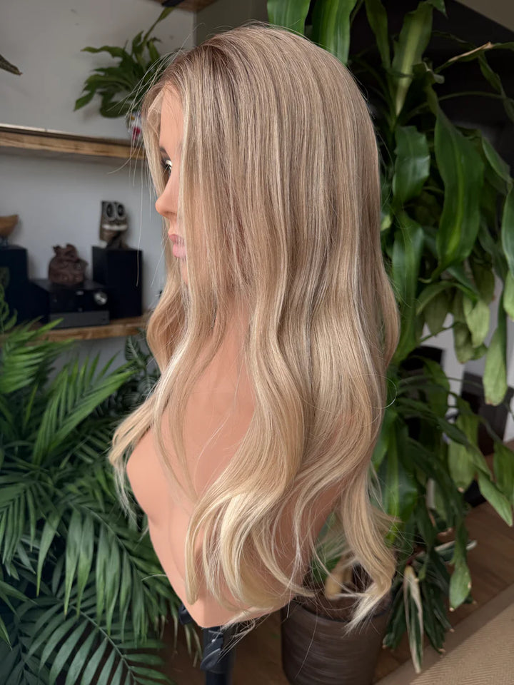 14-24inch Beige Blonde Virgin Human Hair Swiss Lace Medical Wigs - Ulofey Wigs