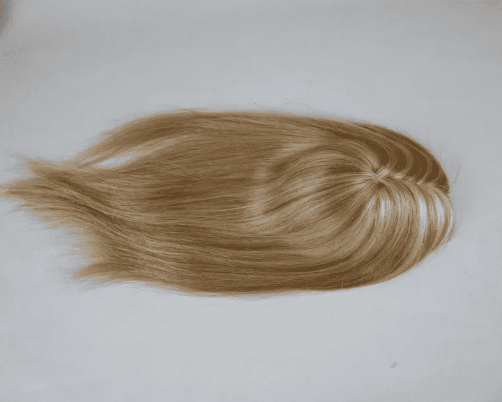 12-18inch Beige Brunettes Full Mono 4x6" Clip In Virgin Human Hair Topper - Ulofey Wigs