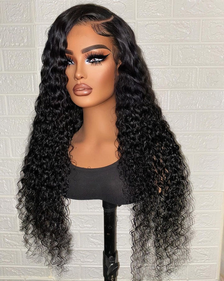 16-24inch Black Curly Deep Wave Glueless 7*5 | 6*5 Closure Human Hair Wig - ULOFEY