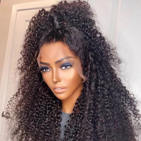 All Hand-Tied Kinky Curly Full Lace Human Hair Wig For African American - ULOFEY