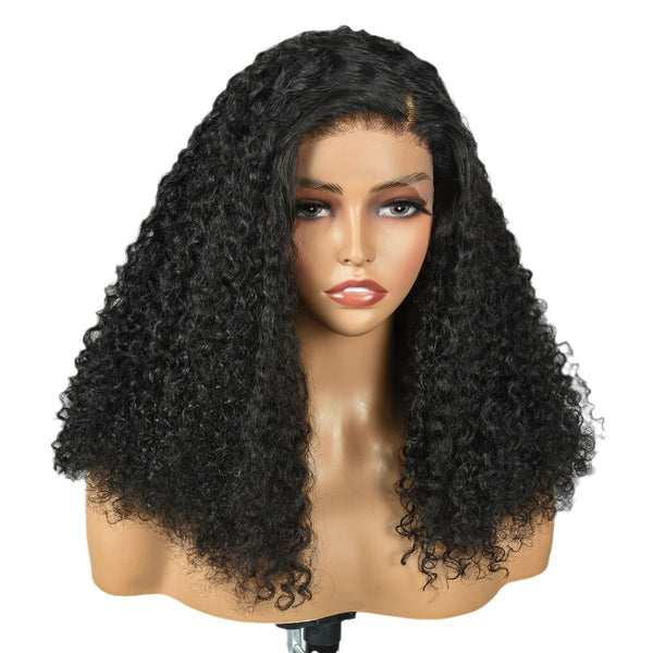 Black Kinky Curly HD Lace Front Human Hair Wigs - ULOFEY