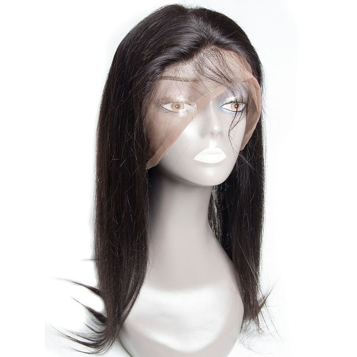 Black Color Straight Transparent Lace Human Hair 360 Frontal Closure