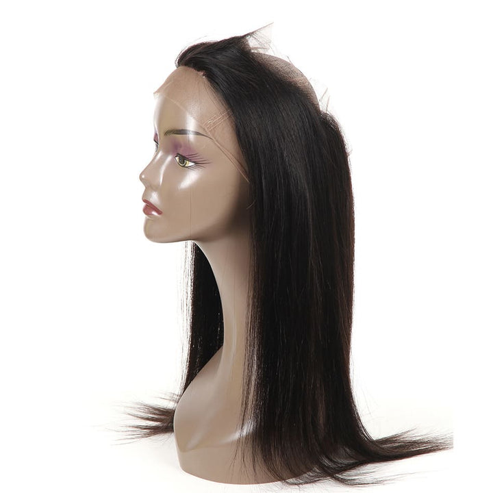 Black Color Straight Transparent Lace Human Hair 360 Frontal Closure