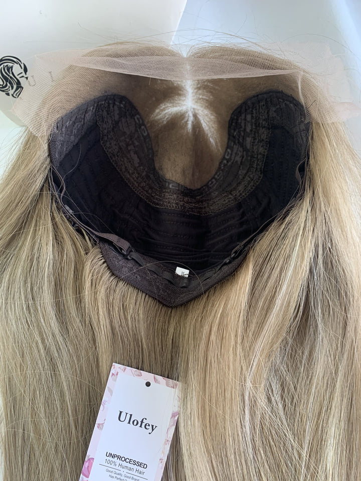 14-24inch Blonde Balayage HD Lace Front Slavic Virgin Human  display picture 1