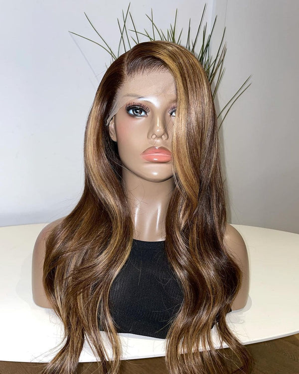 Blonde Highlighted Ash Brown HD Lace Front Wig