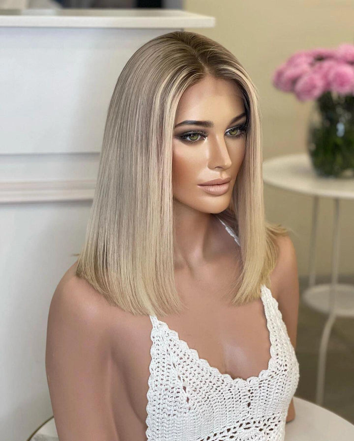 U164 Hand-Tied Lace Front Wig with Pre-Plucked Hairline and Adjustable Cap