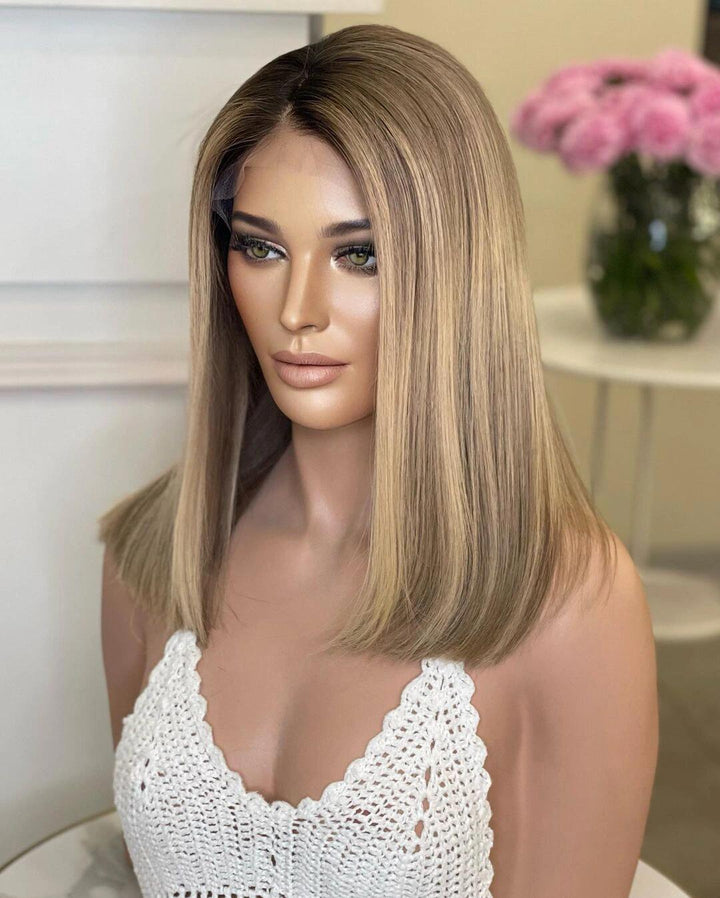 U164 Hand-Tied Lace Front Wig with Pre-Plucked Hairline and Adjustable Cap