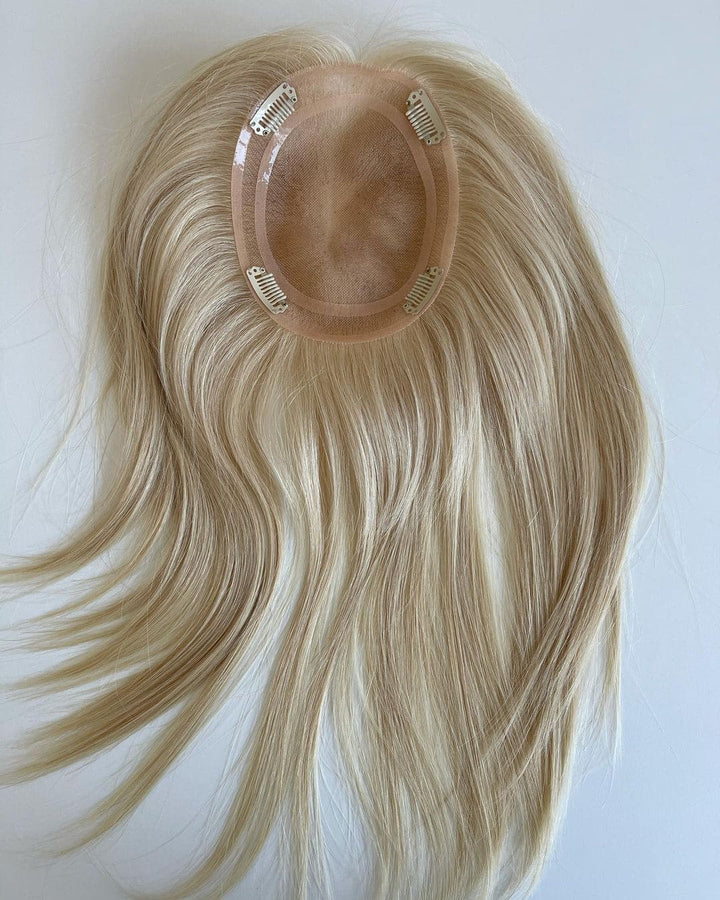 Bright Blonde Straight 5”*6” or 6”*7” Mono Clip In Virgin Human Hair Topper - ULOFEY