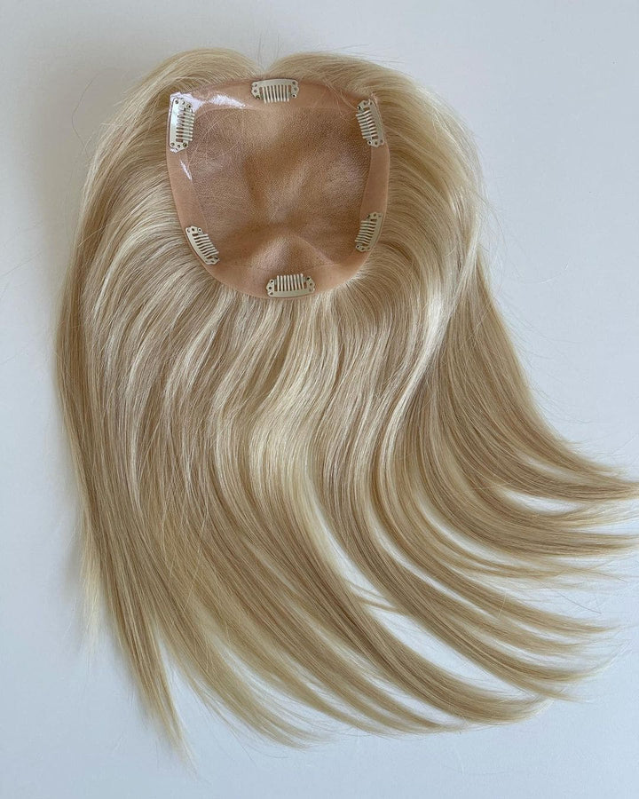 Bright Blonde Straight 5”*6” or 6”*7” Mono Clip In Virgin Human Hair Topper - ULOFEY