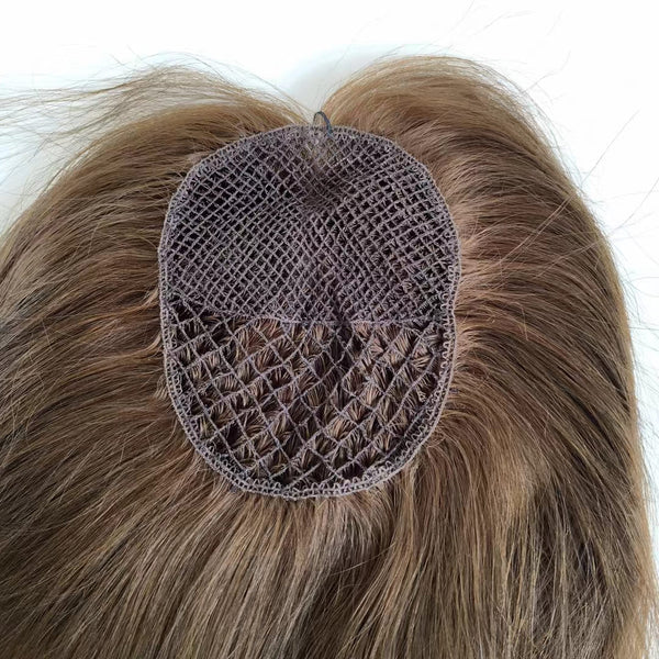 Brown Color 4"*6" Fish Net All Handmade Human Hair Topper
 - ULOFEY