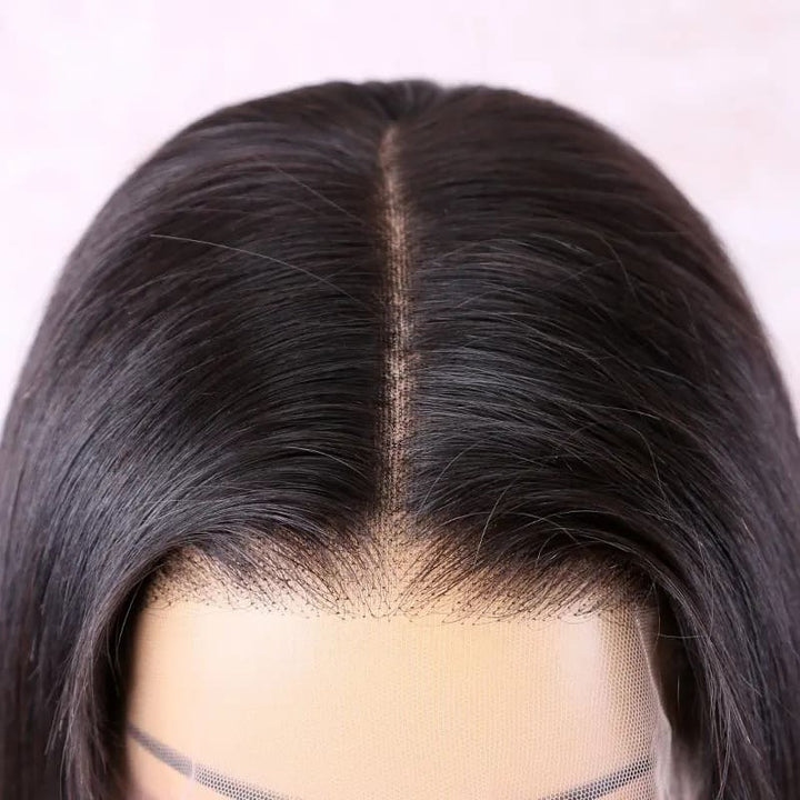 Brown Ombre C Part Straight Bob T Part Transparent Lace Human Hair Wigs