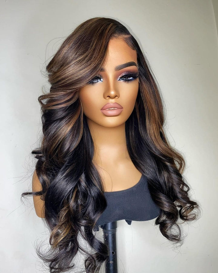 Highlight Brown Hair Lace Wigs - ULOFEY