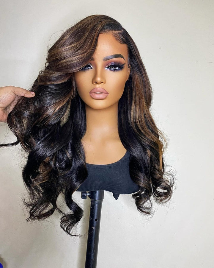 Highlight Brown Hair Lace Wigs - ULOFEY