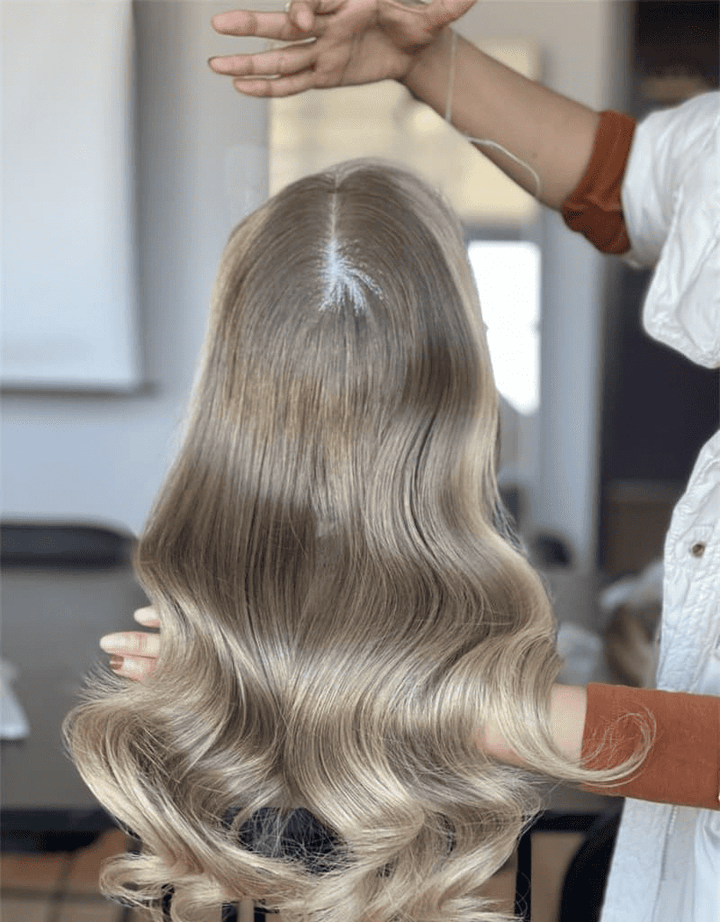 12-20inch Caramel Blonde Highlights 8"*8" Silk Top Lace Front Clip In Virgin Human Hair Topper - Ulofey Wigs