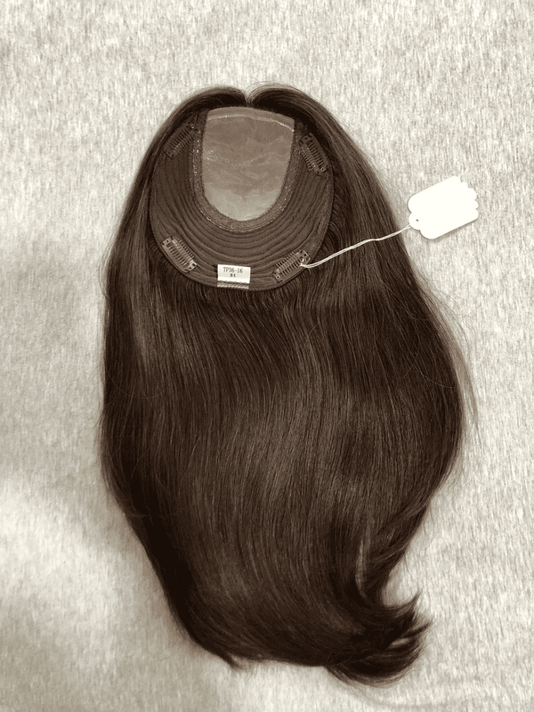 12-20inch Chocolate Color 6"x6.5" Silk Top Clip In Virgin Human Hair Topper - Ulofey Wigs
