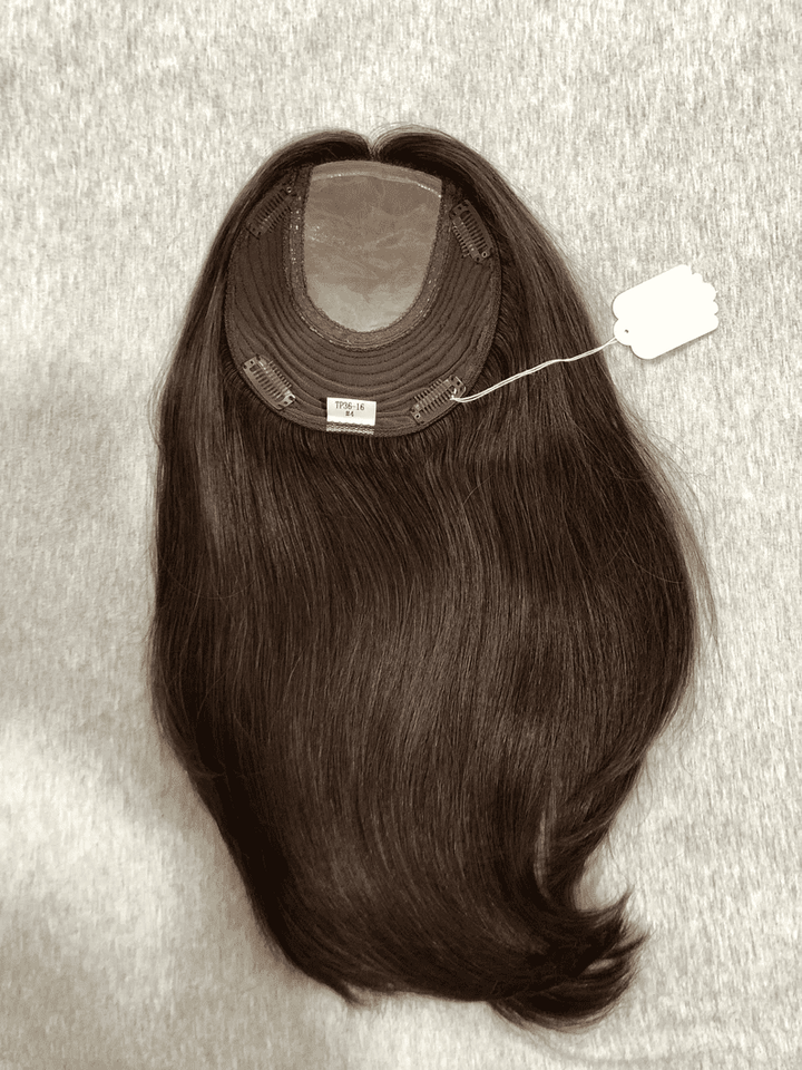 12-20inch Chocolate Color 6"x6.5" Silk Top Clip In Virgin Human Hair Topper - Ulofey Wigs
