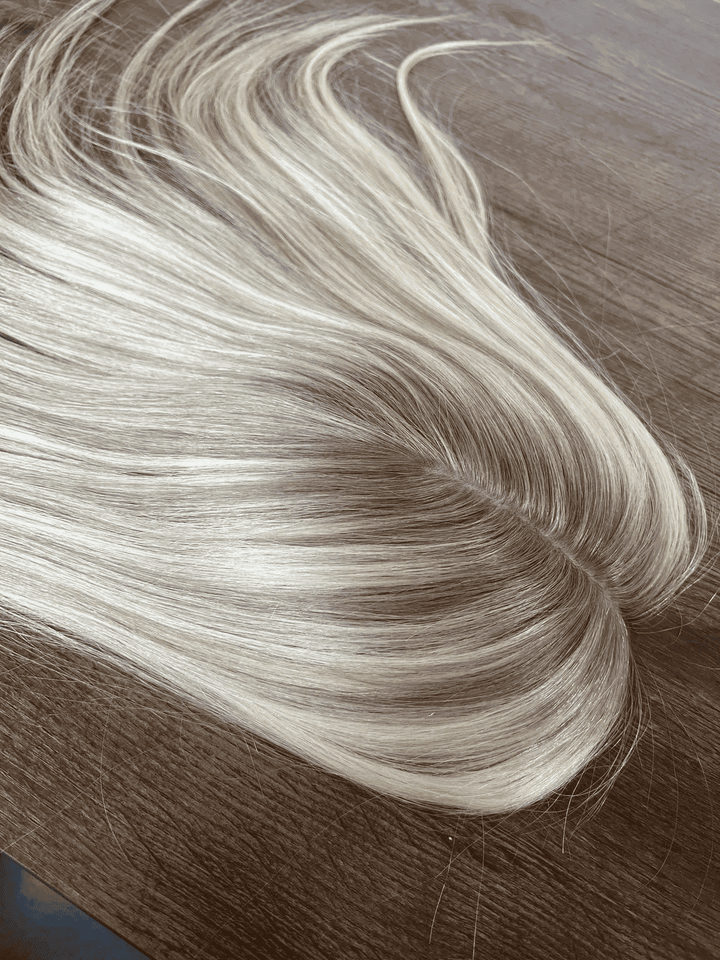 Closed Platinum Blonde Virgin Human Hair Topper - Ulofey Wigs