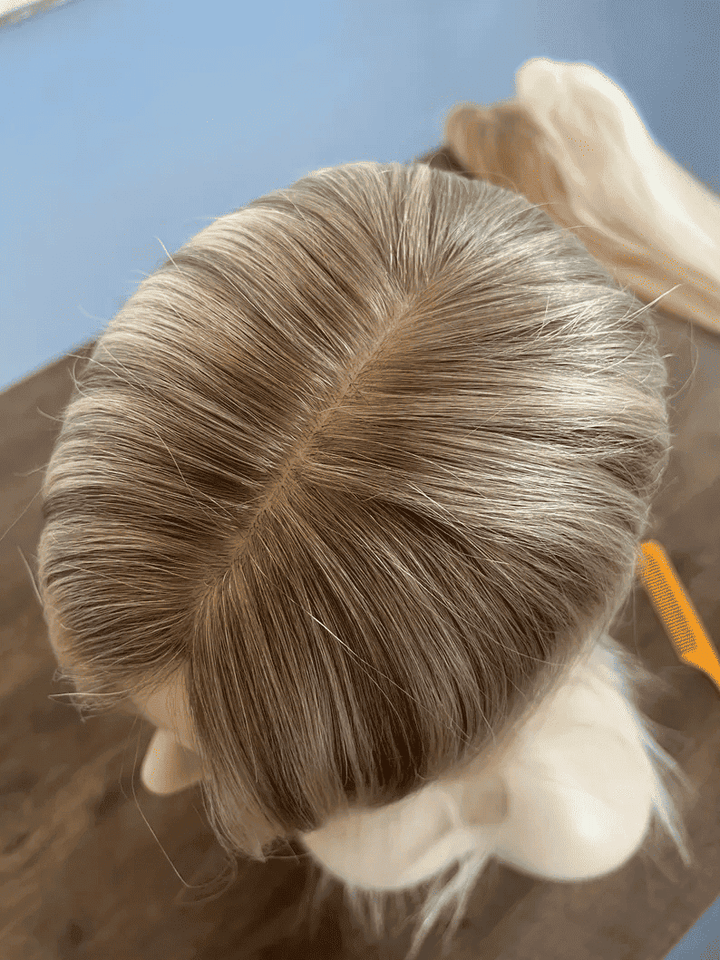 Closed Platinum Blonde Virgin Human Hair Topper - Ulofey Wigs