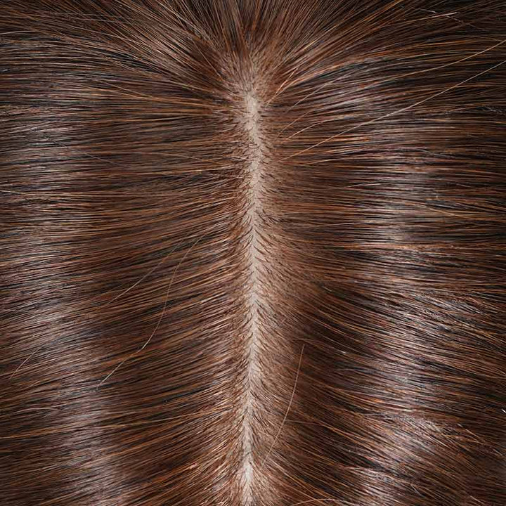 14-18inch Coffee Brown 7" x 7.5" Silk Top Virgin Human Hair Topper - ULOFEY
