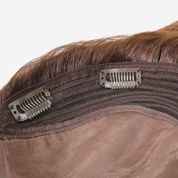 14-18inch Coffee Brown 7" x 7.5" Silk Top Virgin Human Hair Topper - ULOFEY
