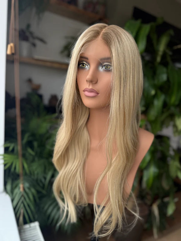 14-24inch Creamy Blonde Glueless 13*5 HD Lace Front Human Hair Wigs - Ulofey Wigs 