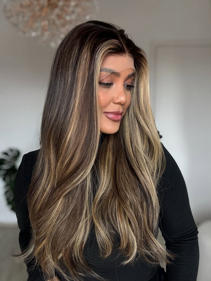 14-24inch Dark Ash Blonde HD Frontal Lace Virgin Human Hair - Ulofey Wigs