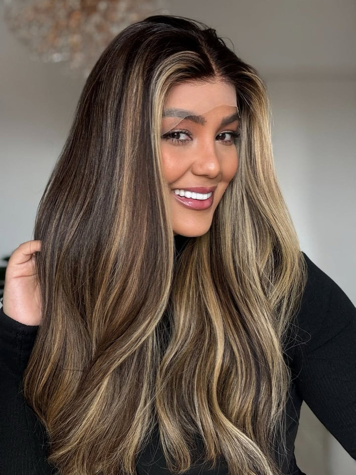14-24inch Dark Ash Blonde HD Frontal Lace Virgin Human Hair - Ulofey Wigs