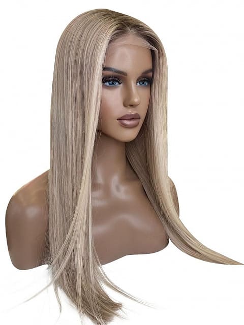 Dark Ashy Chestnut Blonde Balayage Lace Front Wig