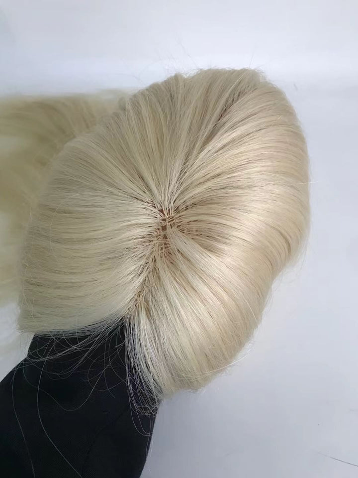 Platinum Color 5.5"*6" Fish Net All Handmade Virgin Human Hair Topper - ULOFEY