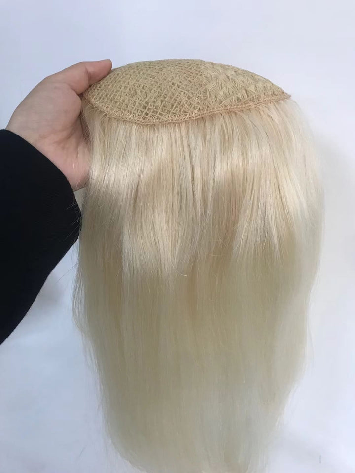 Platinum Color 5.5"*6" Fish Net All Handmade Virgin Human Hair Topper - ULOFEY