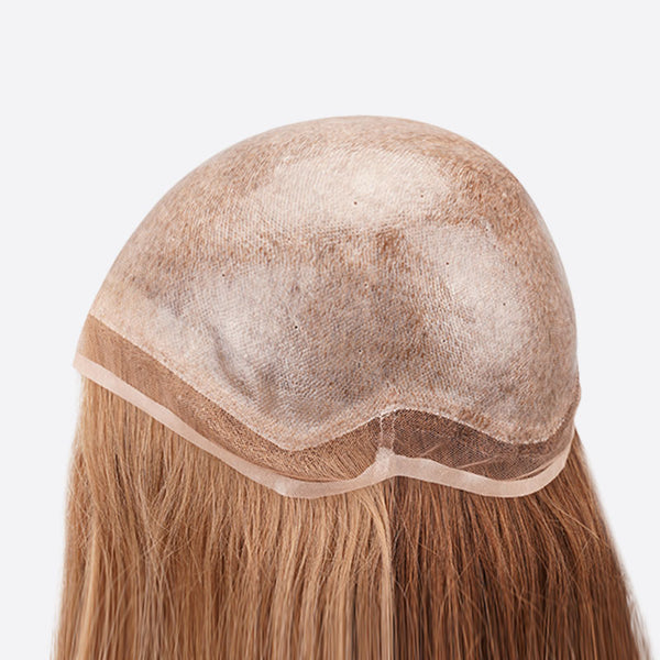 Ginger Highlights Full Silicone Skin Base Virgin Human Hair Topper - ULOFEY